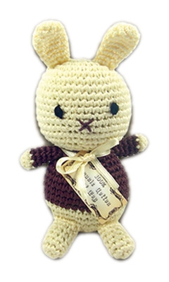 Knit Knacks Foo Foo Bunny Organic Cotton Small Dog Toy